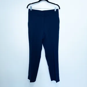 New Quince Navy Blue Stretch Crepe Ankle Pants Size 8 thumbnail 2