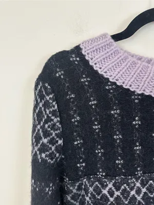 Free People Women's Snow Globe Pullover Sweater Onyx Combo Medium thumbnail 3