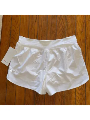 Lululemon Fast & Free Short High Rise 3” Split, White Size Large/Size 10 NWT thumbnail 2