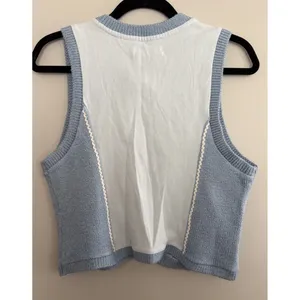 Anthropologie Embroidered Sweater Vest Blue Women's Size Small‎ thumbnail 2