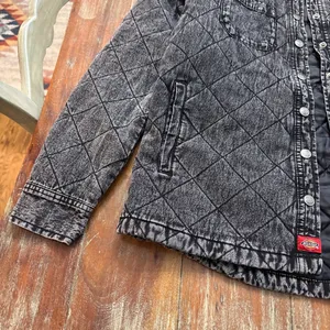 Dickies Quilted Jean Jacket Black Gray Acid Wash Small thumbnail 3