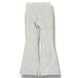Aerie Ribbed Flare Leggings Gray High Rise‎ Stretch Pull On Womens L thumbnail 5