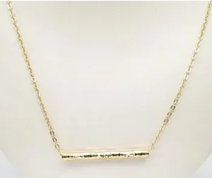 Boutique NEW Balance Bar Necklace Gold Minimalist‎ Pendant Delicate Chain Jewelry Gift thumbnail 1