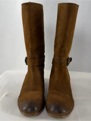 J. Crew‎ Ryder Suede Mid-Calf Buckle Equestrian Riding Boots Size 8.5 Brown thumbnail 2