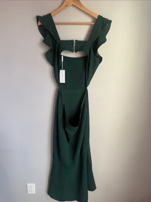 NEW Petal & Pup Yvonne Ruffle Trim Cutout High-Low Dress thumbnail 3