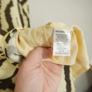 Corey Lynn Calter Size M Anthropologie Zebra Print Midi Shift Dress Brown Cream thumbnail 10