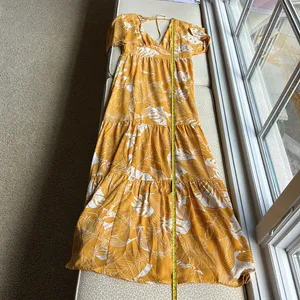 Lulus Open Back Golden Yellow Long Maxi Dress with Flutter Sleeves size S thumbnail 10