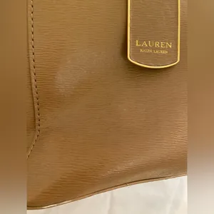 Lauren Ralph Lauren Leather Newbury Tan Tote Bag. thumbnail 8