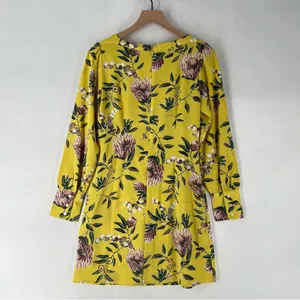 Ann Taylor LOFT Floral Print Boatneck Long Sleeve‎ Shift Dress Size 4 thumbnail 9