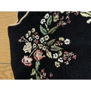 Tiara International‎ Cardigan Sweater Sz L Embroidered Button Floral Sequin 2002 thumbnail 8