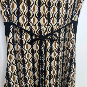 I.N. San Francisco Y2K Tie Back Top. Size: Small. Black Geometric print. thumbnail 5