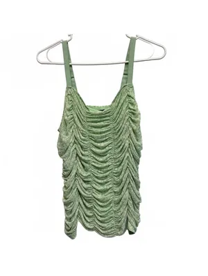 Torrid Green Hemlock Stretch Mesh Crop Shirred Ruched Cami Tank Top Size 0 (12) thumbnail 3