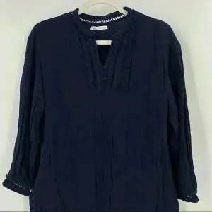 ZARA‎ Navy Lace Insert V-Neck Tunic Top Size XS thumbnail 9
