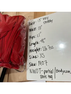 House Of CB Valentina Bodycon One Shoulder Glam Midi Dress Red Size XS NWOT thumbnail 8