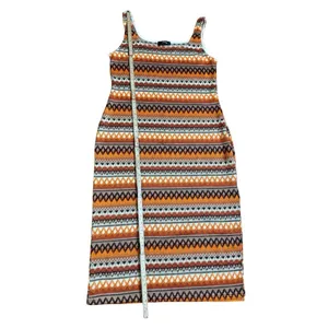 Cider Womens Bright Orange Multicolor Sweater‎ Bodycon Midi Dress Sz 1X thumbnail 6