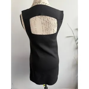 Free People Mini‎ Dress Black Sleeveless Square Neck Back Cut Out Party Cocktail thumbnail 2