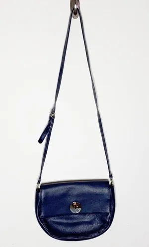 Talbots genuine leather purple saddle bag thumbnail 3
