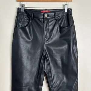 Guess Women's Faux Leather Pants Trousers Festival Rave Preppy Black Size M thumbnail 3