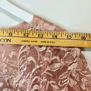 Women’s Lace Bodice Ruffle Chiffon Maxi Formal Gown Dress Dusty Rose Small 4 / 6 thumbnail 4