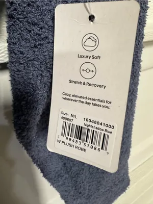 Tommy John Women's Plush Robe M/L Nightshadow Blue New thumbnail 3