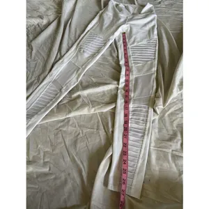 ALO Yoga White High-Waist Moto Ribbed Leggings thumbnail 6