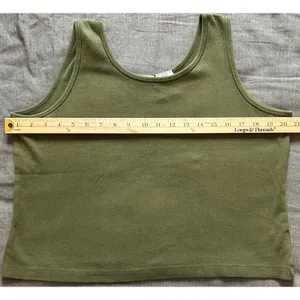 Liz Baker Petite Womens Large Tank Top Olive Green Scoop Neck Cotton Lycra thumbnail 5