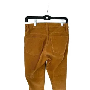 J Crew Womens Corduroy Ankle‎ Straight Pant Size 26 Mustard Yellow Brown Stretch thumbnail 2