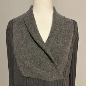 NIKE women’s Yoga Luxe Ribbed Cover Up‎ Sweater gray size M thumbnail 6