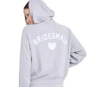 Wildfox Bridesmaid Women’s Grey Zip Up Hoodie Size Medium thumbnail 3