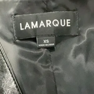 LAMARQUE Black Faux Leather Button Front Belted Maxi Dress XS Goth thumbnail 8