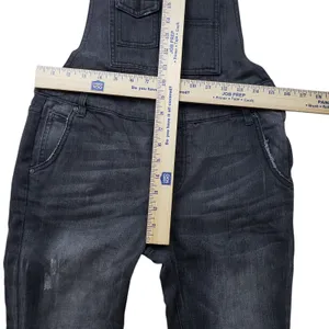 Free People Denim Overalls Womens 26 Black Gray Jumpsuit Coveralls Straight Leg thumbnail 4