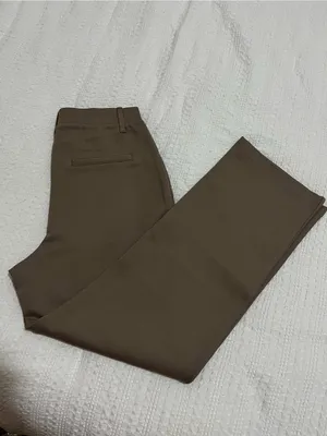 Quince Ultra Stretch Straight-Leg Ponte High-Rise Pants in Taupe Sz S Morel Grey thumbnail 6
