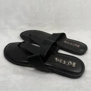 Korks Khell Black‎ Thong Slide Sandals Women Size 7M KR0001209 Flat Minimalist thumbnail 8