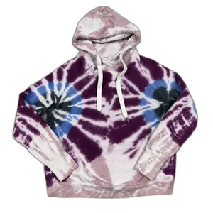 NSF Soul Cycle Hoodie Womens Medium Tie Dye Sweatshirt Pink Purple USA Cotton thumbnail 1