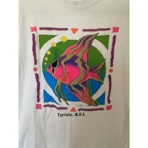 VTG Pacific 90s Single Stitch Vibrant Fish Logo Tortola Short Sleeve Tee L thumbnail 9