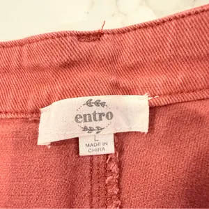 Entro High Rise Wide Leg Denim Jeans Womens Size Large Rust Red Bohemian Stretch thumbnail 5