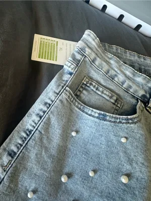 Light Blue Pearl-Embellished Women’s Jeans thumbnail 2