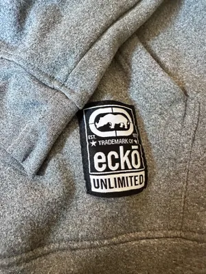 Gray Ecko Hoodie – Y2K Streetwear Oversized Large thumbnail 2