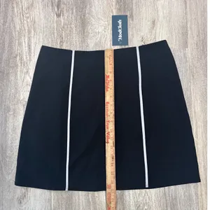 ModCloth Womens Black White Piping Mini‎ Skirt Size 10 Retro A-Line Stretch NEW thumbnail 6