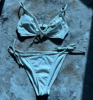 Shade & Shore Cream Ribbed Bikini thumbnail 1