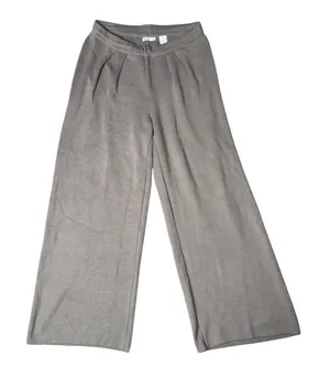 Mersea Knit Wide Leg‎ Pants Womens Size Medium Brown Excellent Pleated Trousers thumbnail 1
