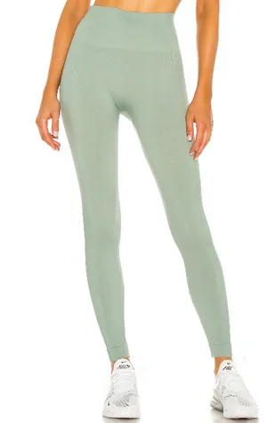 Set Active Sculptflex Power Leggings High Rise Ribbed Trim Yoga Aspen Green S thumbnail 1