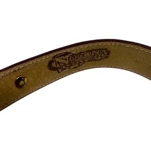 Nocona Western Tooled Leather Belt Red Silver Buckle Women’s Size 26 thumbnail 2