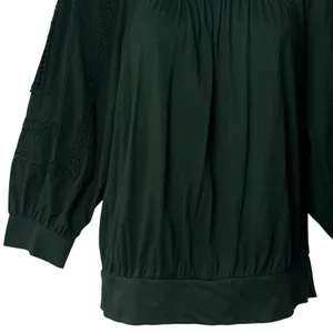 NEW‎ Anthropologie Chela Green Lace Puff Sleeve Babydoll Blouse Feminine L thumbnail 4