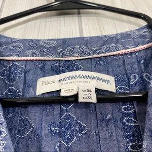 Anthropologie Pilcro and The Letterpress Tied Sleeve Blouse Paisley Bandana 0 thumbnail 10