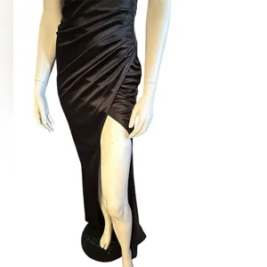 Adyce One Shoulder Ruched Prom Dress Black S NWOT thumbnail 3