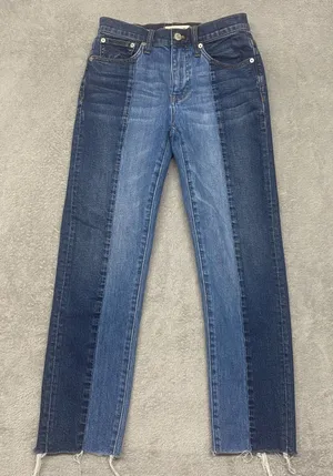 Madewell Jeans Womens 23 Cruiser Straight Blue Cotton Denim Medium Wash Crop thumbnail 1