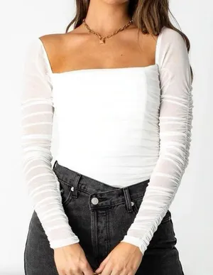 Princess Polly Bodysuit White Mesh thumbnail 1