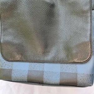 Coach | Charles Messenger Crossbody Buffalo Checker Flap Bag In Blue And Black thumbnail 3