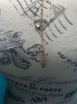 Kendra Scott Rose Gold Teardrop‎ Lariat Y-Necklace Crystal Accents NEW thumbnail 1